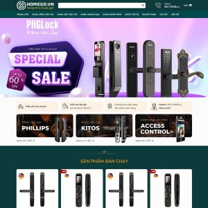 Mẫu website bán khoá cửa vân tay